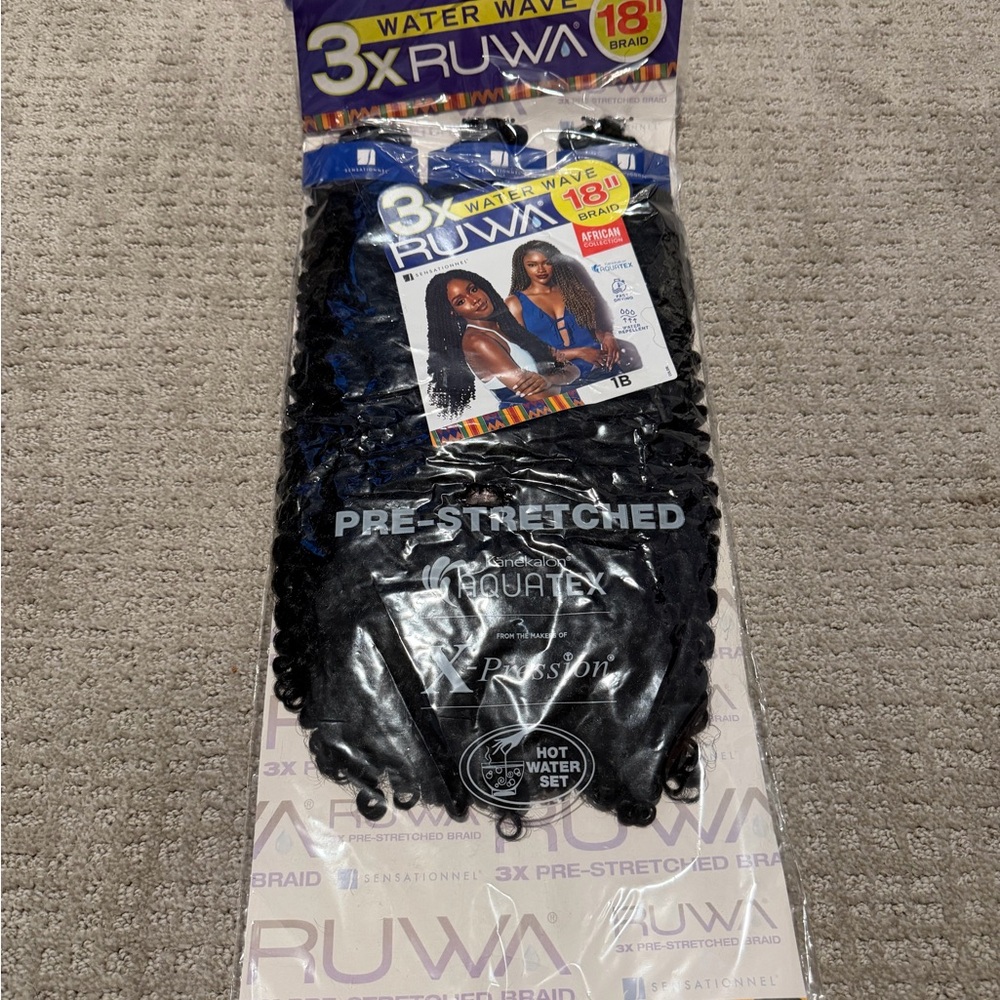 New 3X Ruwa Pre-Stretched 18” Water Wave Braiding Hair